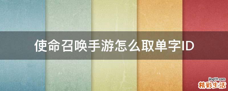 使命召唤手游怎么取单字ID
