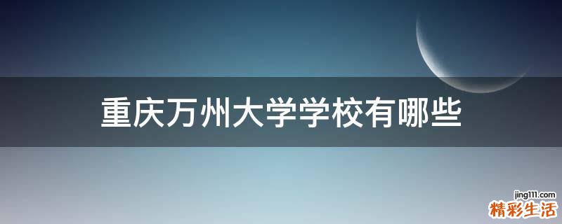 重庆万州大学学校有哪些