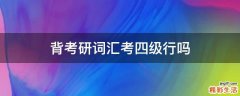 背考研词汇考四级行吗
