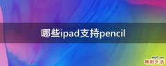 哪些ipad支持pencil