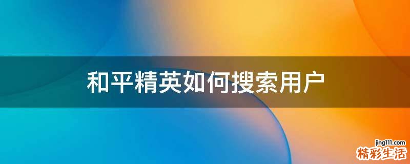 和平精英如何搜索用户