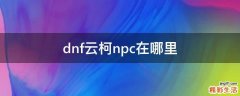 dnf云柯npc在哪里