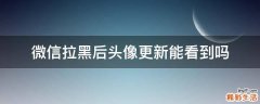 微信拉黑后头像更新能看到吗