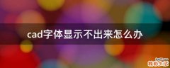cad字体显示不出来怎么办
