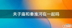夫子庙和秦淮河在一起吗