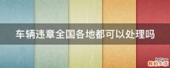 车辆违章全国各地都可以处理吗