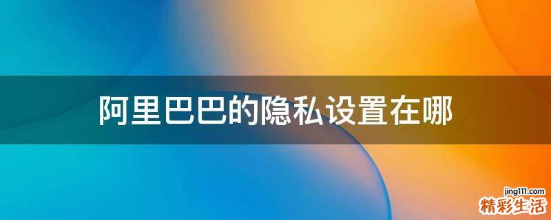 阿里巴巴的隐私设置在哪