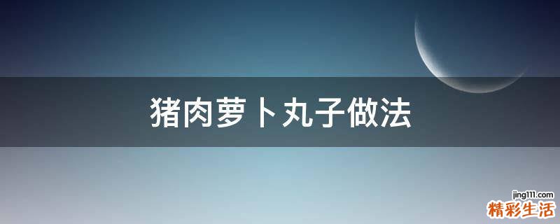 猪肉萝卜丸子做法