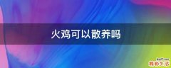 火鸡可以散养吗