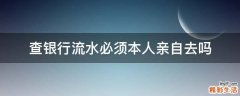 查银行流水必须本人亲自去吗
