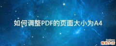 如何调整PDF的页面大小为A4