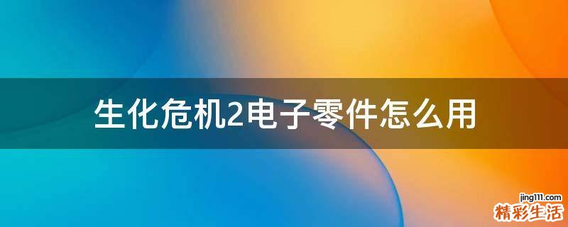 生化危机2电子零件怎么用