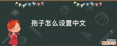 孢子怎么设置中文