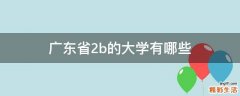 广东省2b的大学有哪些