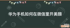 华为手机如何在微信里开美颜