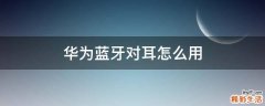华为蓝牙对耳怎么用