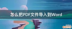 怎么把PDF文件导入到Word