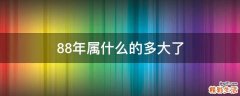 88年属什么的多大了