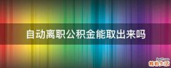 自动离职公积金能取出来吗