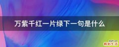 万紫千红一片绿下一句是什么