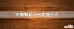 笑靥如花下一句是什么