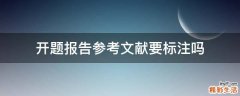 开题报告参考文献要标注吗