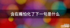 含在嘴怕化了下一句是什么