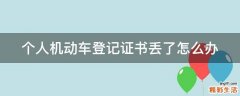 个人机动车登记证书丢了怎么办