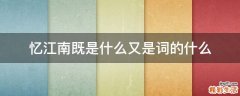 忆江南既是什么又是词的什么