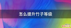 怎么提升竹子等级