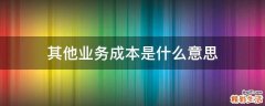 其他业务成本是什么意思