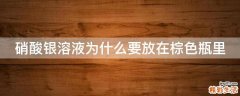 硝酸银溶液为什么要放在棕色瓶里