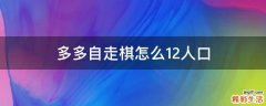 多多自走棋怎么12人口