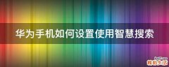 华为手机如何设置使用智慧搜索