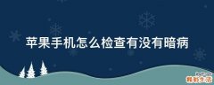 苹果手机怎么检查有没有暗病