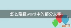 怎么隐藏word中的部分文字