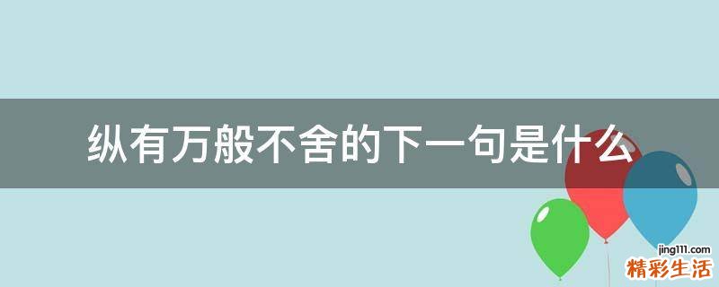 纵有万般不舍的下一句是什么
