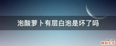 泡酸萝卜有层白泡是坏了吗