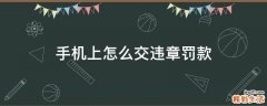 手机上怎么交违章罚款