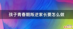 孩子青春期叛逆家长要怎么做