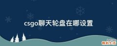 csgo聊天轮盘在哪设置