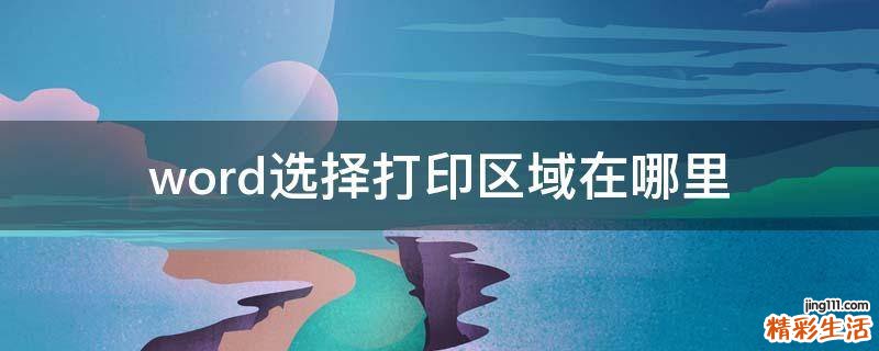 word选择打印区域在哪里
