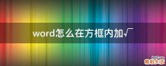 word怎么在方框内加√