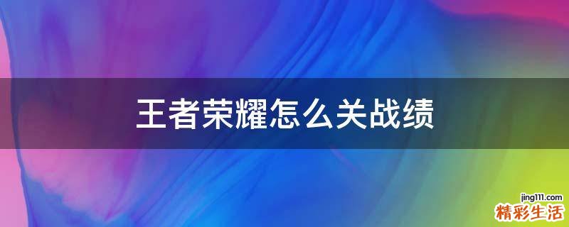 王者荣耀怎么关战绩