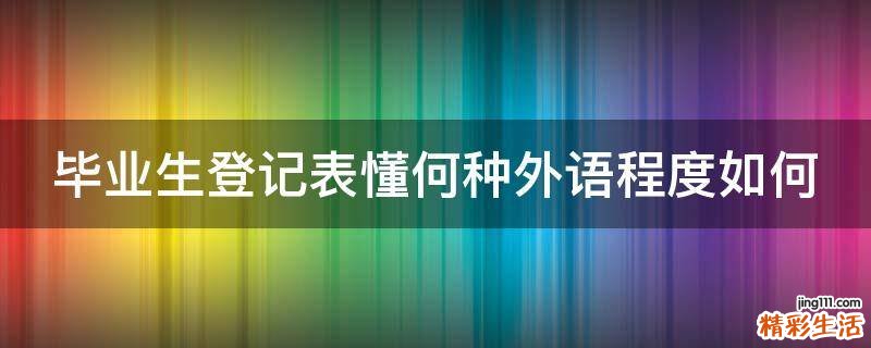 毕业生登记表懂何种外语程度如何