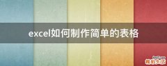 excel如何制作简单的表格
