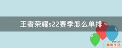 王者荣耀s22赛季怎么单排