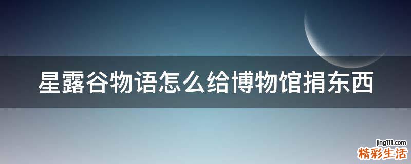 星露谷物语怎么给博物馆捐东西