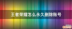 王者荣耀怎么永久删除账号