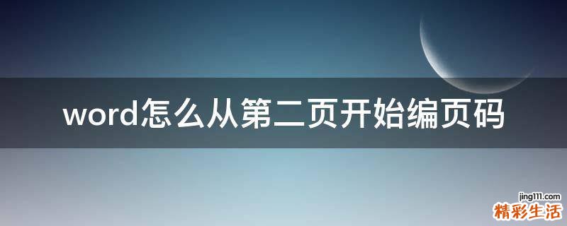 word怎么从第二页开始编页码
